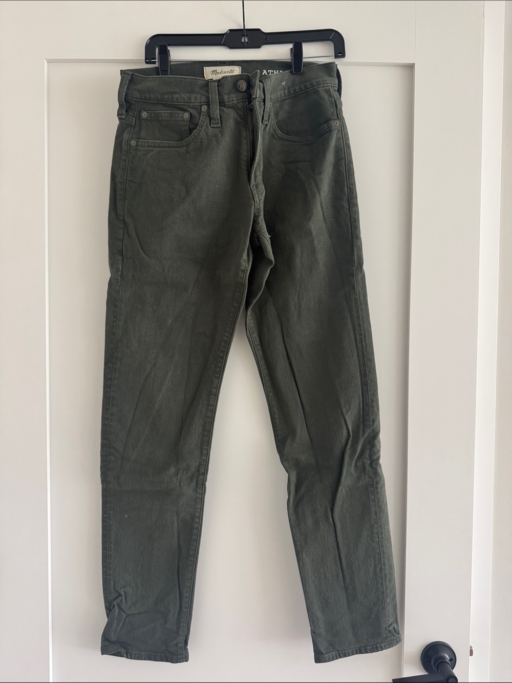 Madewell Men's Atletic Slim Straight Jeans in Olive